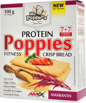 Trvanlivě pečivo Amix Protein Poppies Crisp Bread 100 g