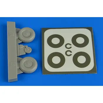 Plastikový model Aires 1/32 Bucker Bu 131 wheels & paint masks disc cover