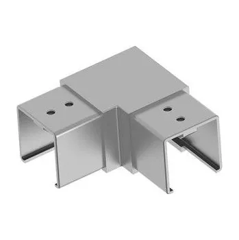 Koleno nerezové drážka sklo 40x40x1,5 90°