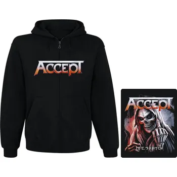 Pánská mikina mikina s kapucí a zipem Accept - Life s A Bitch