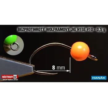 Rybářský háček Wolfram BL jig H15S #10 - 8 mm - #10, Orange, 0,5 g - 5 ks