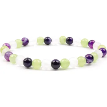 Náramek Moni - dámský náramek nefrit křišťál matný achát