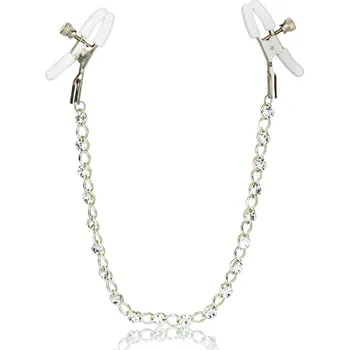 Skřipce na bradavky CalExotic Crystal Chain Nipple Clamps silver - s kupónem KUP15 cena 330 Kč + extra diskrétní expedice