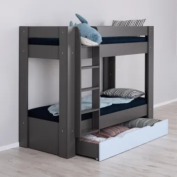 Dětská skříň Patrová postel Pikachu grafit/modrá Levá strana