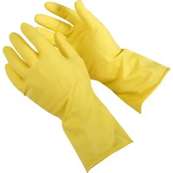 Vyšetřovací rukavice Rukavice latexové žluté úklidové nepudrované (velikost M) (1 pár)