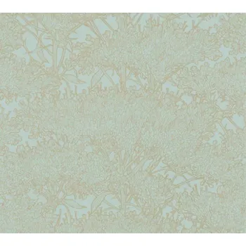 Tapeta A.S. Création | Vliesová tapeta na zeď Absolutly Chic 36972-2 | 0,53 x 10,05 m | modrá, zelená, zlatá, metalická + Modrá, zelená, zlatá, metalická vliesová tapeta na stěnu 369722 v rozměru 0,53 x 10,05 m