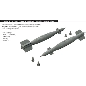 Plastikový model Eduard 1/48 PAVE Way I Mk 83 Hi Speed LGB Thermally Protected