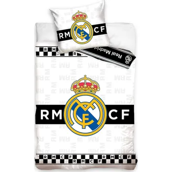 Povlečení Carbotex Real Madrid Thin Chessboard 140 x 200, 70 x 90 cm zipový uzávěr