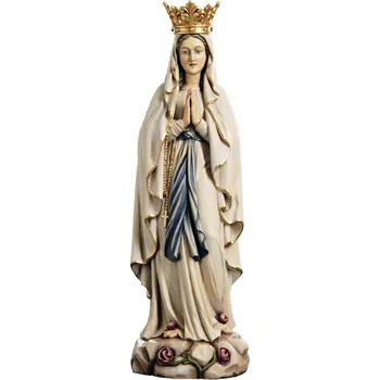 Vánoční dekorace Ornatis Panna Marie Lurdská s korunkou Provedení: Přírodní bez malování, Velikost stojících figur dospělých postav: 7,5 cm Dřevěná vyřezávaná Madona s korunou