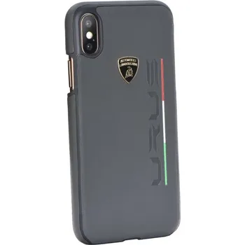 Pouzdro na mobilní telefon Lamborghini Urus D2 Leather pro Apple iPhone X/XS šedé