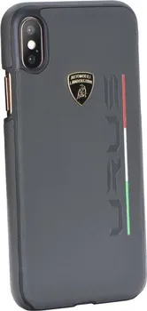 Pouzdro na mobilní telefon Lamborghini Urus D2 Leather pro Apple iPhone X/XS šedé