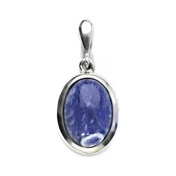 Přívěsek Stříbrný přívěsek, přírodní kámen sodalit - P 1454/22 (sodalit 14x10 mm)