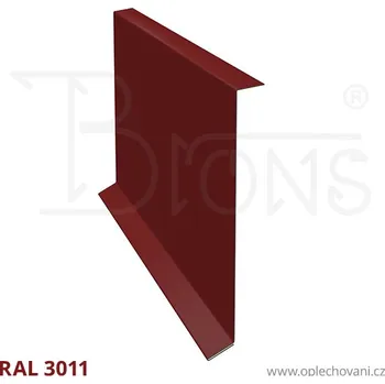 Střešní lemovaní Krycí lišta krajového krovu rš 230 vínově červená