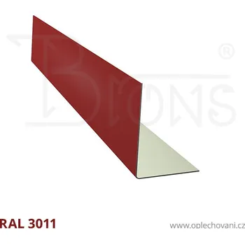 Střešní lemovaní Roh vnější rš 33 mm vínově červená