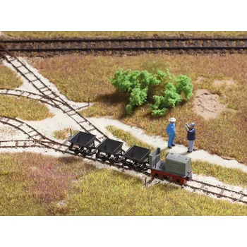 Modelářství AUHAGEN 41700 H0 Atrapa úzkorozchodné železnice - lokomotiva, vozíky a koleje AU41700