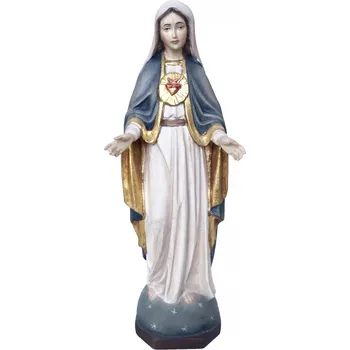 Vánoce Ornatis Neposkvrněné srdce Panny Marie Provedení: Přírodní bez malování, Velikost stojících figur dospělých postav: 10 cm Dřevěná vyřezávaná Marie posvátné srdce