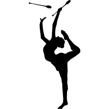 Samolepicí dekorace na vozidlo Samolepka gymnastka s kužely na auto a motorku, tuning nálepka (25236)