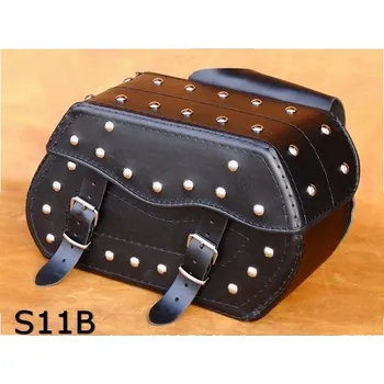 Zavazadlo na motocykl Kožené moto brašny S11, 2x14L - s nýty