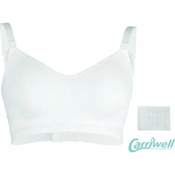 Těhotenská móda Těhotenská a kojicí podprsenka CARRIWELL, bílá (bezešvá, elastická)
