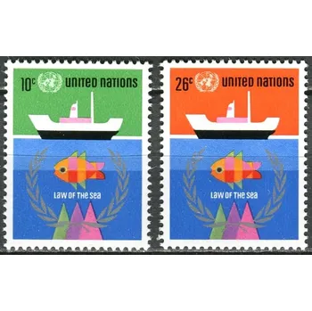 Poštovní známka (1974) MiNr. 277 - 278 ** - OSN New York - Třetí konference OSN o mořském právu