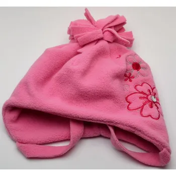Kukla Zimní vázací čepice RDX 3285 Květy Barva: sv. růžová, Velikost: 2 (1-3 roky)