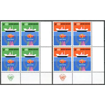 Poštovní známka (1974) MiNr. 277 - 278 ** - OSN New York - 4-bl - Třetí konference OSN o mořském právu