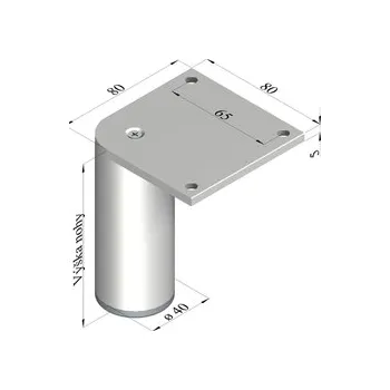 Nábytková noha N Fi40 B 050mm, hliník /Zobal, výška 50mm