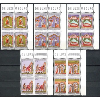 Poštovní známka (1974) MiNr. 893 - 897 - ** - Lucembursko - 4-bl - 50 let charitativní známky - Charita: Miniatury