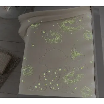 Dětská deka Dětská španělská deka Piel - Medvídek s motýly Svítící, PIEL S.A.