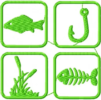 Kravata HEDVA ČESKÝ BROKÁT Výšivka RYBÁŘ PIKTOGRAM