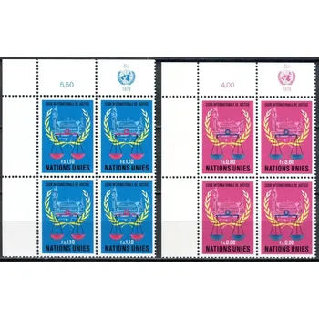 Poštovní známka (1979) MiNr. 86 - 87 ** - OSN Ženeva - 4-bl - Mezinárodní soudní dvůr, Haag