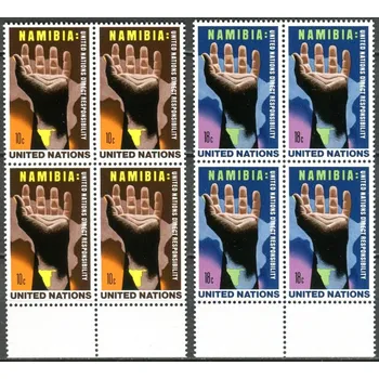 Poštovní známka (1975) MiNr. 285 - 286 ** - OSN New York - 4-bl - Přímá odpovědnost Organizace spojených národů za Namibii