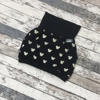 Dámská sukně Yháček Sukně s kapsami Yháček, máma + dcera, myšák zlaté hlavy na černé Velikost: 74-80