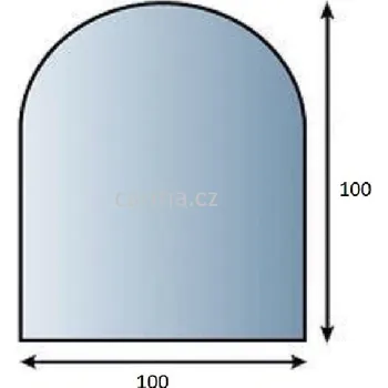 Sklo pod kamna 100x100 oblouk Tloušťka 6 mm: 6 mm