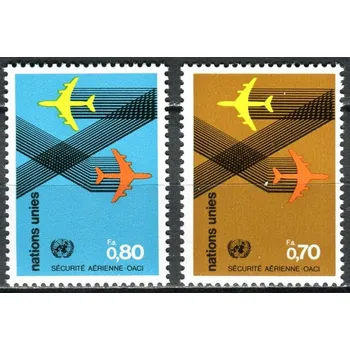 Poštovní známka (1978) MiNr. 76 - 77 ** - OSN Ženeva - Mezinárodní organizace pro civilní letectví (ICAO): Bezpečnost letectví