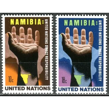Poštovní známka (1975) MiNr. 285 - 286 ** - OSN New York - Přímá odpovědnost Organizace spojených národů za Namibii