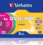 Verbatim DVD+RW 4,7GB 4x color slim 5…