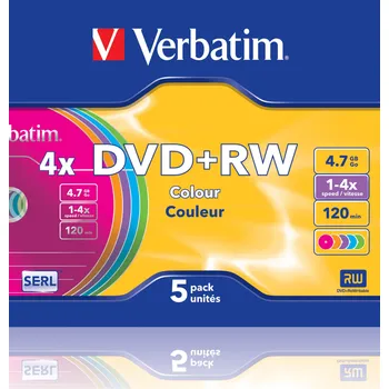 Verbatim DVD+RW 4,7GB 4x color slim 5…