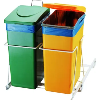 Odpadkový koš Vestavný odpadkový koš 2x15 L, výsuvný CS90041