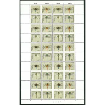 Poštovní známka (1991) MiNr. 1546 - 1549 ** - Německo - arch - 10 x 4-bl - vážky