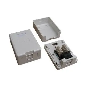 Síťový kabel DATACOM Jednozásuvka CAT5E UTP na omítku (protiprachová)