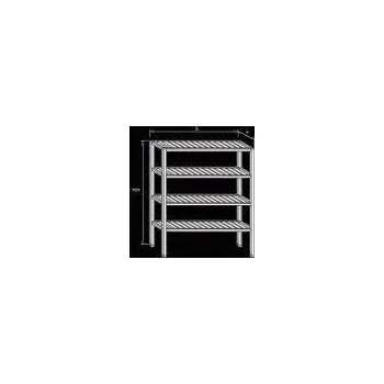 Dílenský regál Regál nerezový - roštové police, rozměr (š x d x v): 400 x 900 x 1800 mm