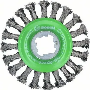 Příslušenství k brusce Okružní ocelový kartáč copánkový na nerez pro úhlové brusky se systémem X-LOCK Bosch Heavy for Inox - 115mm, 0.5mm (2608620733)