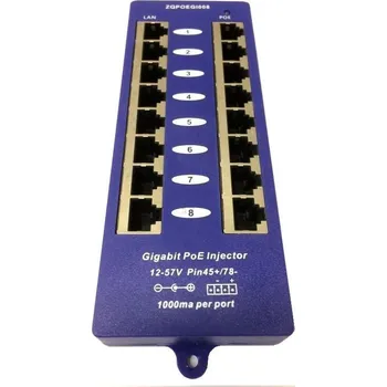 Patch panel Gigabitový stíněný 8-portový PoE panel