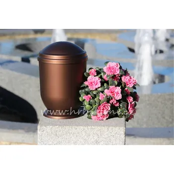 Smuteční dekorace Hřbitovní urna plastová měděná bez ozdob