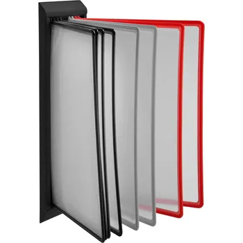 Kancelářský nábytek Nástěnný černý kovový držák na 10 kapes A4