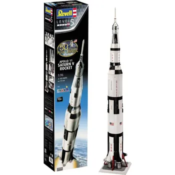 Revell Apollo 11 Saturn V Rocket (50 Years Moon Landing) Gift Set 1:96 Plastikový model Revell Apollo 11 Saturn V Rocket (50 Years Moon Landing) Gift Set 1:96
