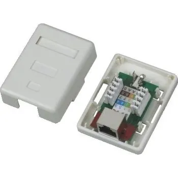 modulární přístroj a rozvaděč DATACOM STP jednozásuvka nad omítku Cat5e 1 x RJ45