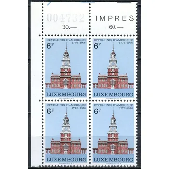 Poštovní známka (1976) MiNr. 930 ** - Lucembursko - 4-bl - 200 let nezávislosti Spojených států amerických