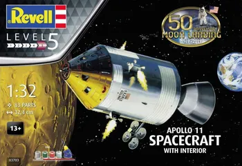 Plastikový model Revell Apollo 11 Spacecraft with Interior (50 Years Moon Landing) Gift Set 1:32